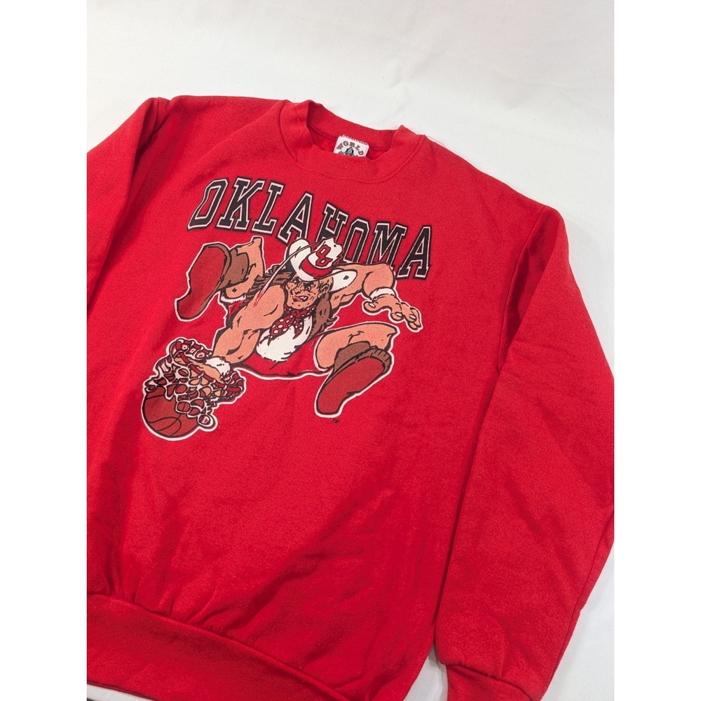 New Vintage World Gym Oklahoma Sooners Basketball Single Stitch Medium Sweatshir